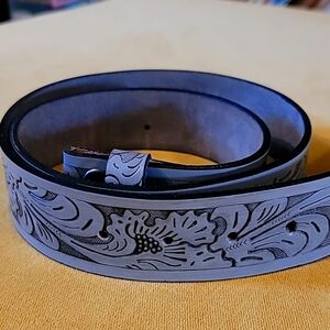 Genuine leather belt, gray. Sz 38